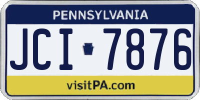 PA license plate JCI7876