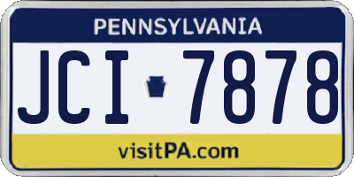 PA license plate JCI7878