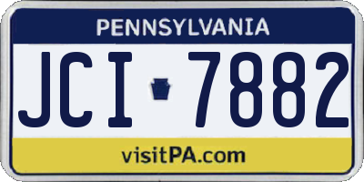 PA license plate JCI7882