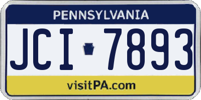 PA license plate JCI7893