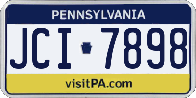PA license plate JCI7898