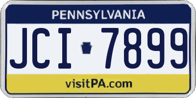PA license plate JCI7899