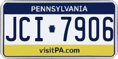 PA license plate JCI7906