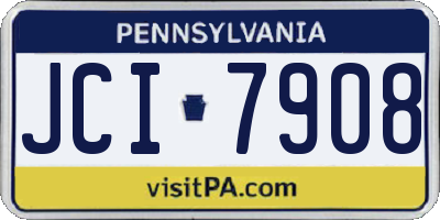 PA license plate JCI7908