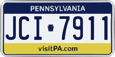 PA license plate JCI7911