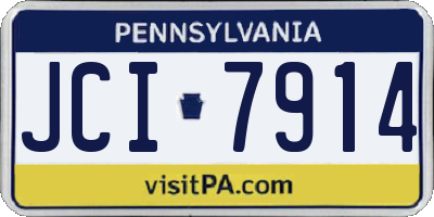 PA license plate JCI7914