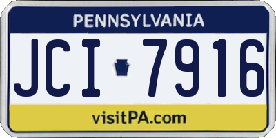 PA license plate JCI7916