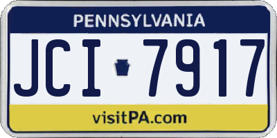 PA license plate JCI7917