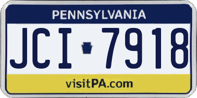 PA license plate JCI7918
