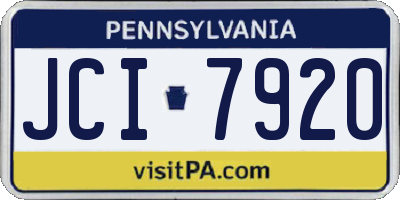 PA license plate JCI7920