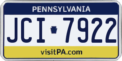 PA license plate JCI7922