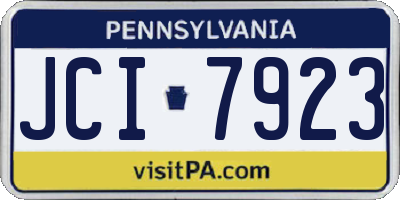 PA license plate JCI7923
