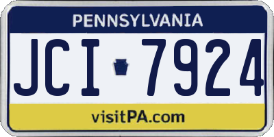 PA license plate JCI7924