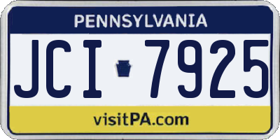 PA license plate JCI7925