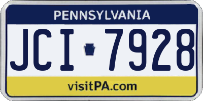PA license plate JCI7928