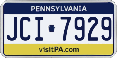 PA license plate JCI7929