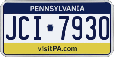 PA license plate JCI7930