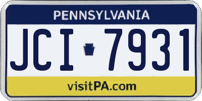 PA license plate JCI7931