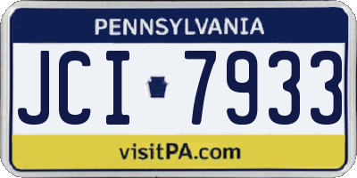 PA license plate JCI7933