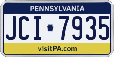 PA license plate JCI7935