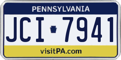 PA license plate JCI7941