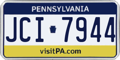 PA license plate JCI7944