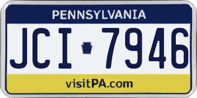 PA license plate JCI7946