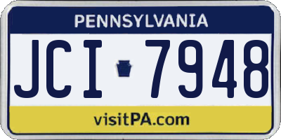 PA license plate JCI7948
