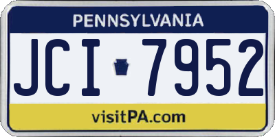 PA license plate JCI7952