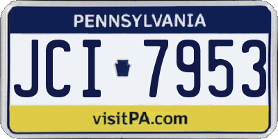 PA license plate JCI7953