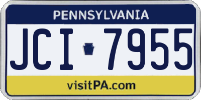 PA license plate JCI7955