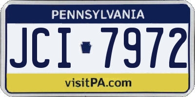 PA license plate JCI7972