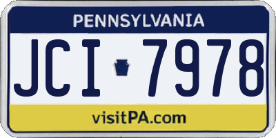 PA license plate JCI7978