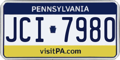 PA license plate JCI7980