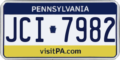 PA license plate JCI7982