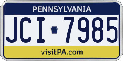 PA license plate JCI7985