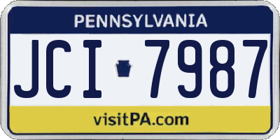 PA license plate JCI7987