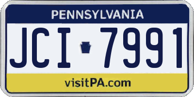 PA license plate JCI7991
