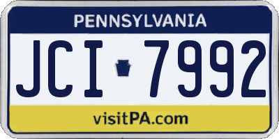 PA license plate JCI7992