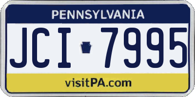 PA license plate JCI7995