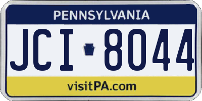 PA license plate JCI8044