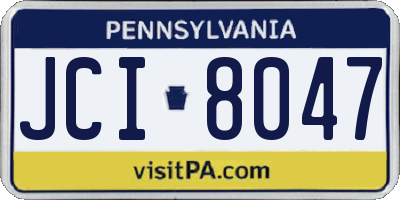PA license plate JCI8047