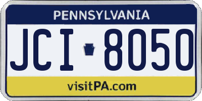 PA license plate JCI8050