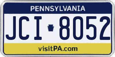 PA license plate JCI8052