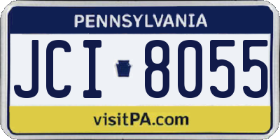 PA license plate JCI8055