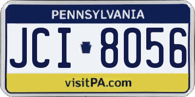 PA license plate JCI8056