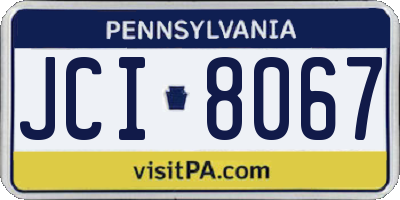 PA license plate JCI8067