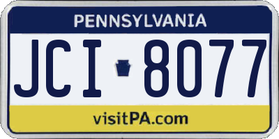 PA license plate JCI8077