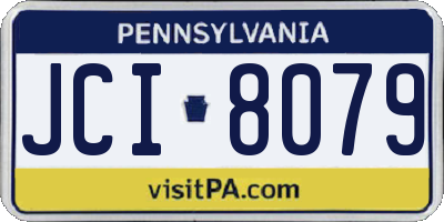 PA license plate JCI8079
