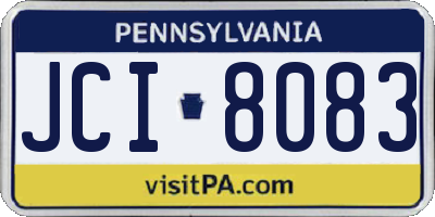 PA license plate JCI8083